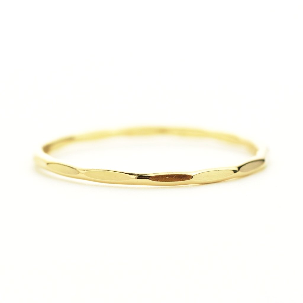 Dainty Flat Hammered Ring