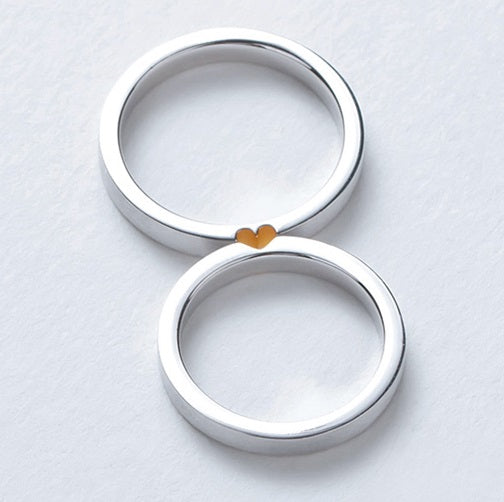 Couple Heart Ring Set