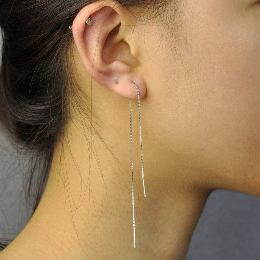 Minimalist threaders earring in Sterling Silver