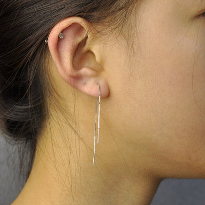 Minimalist threaders earring in Sterling Silver