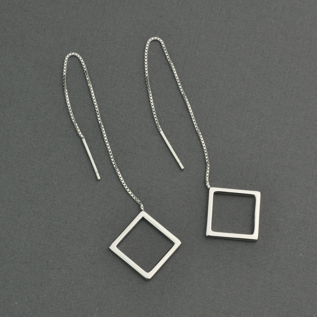 Minimalist Square threader earring