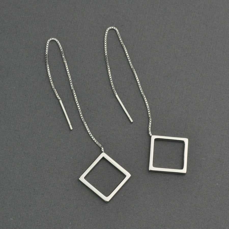 Minimalist Square threader earring