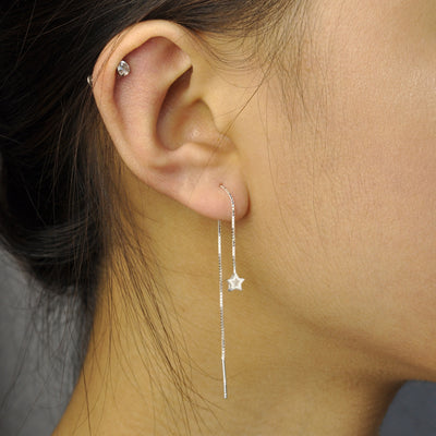Star threader earring