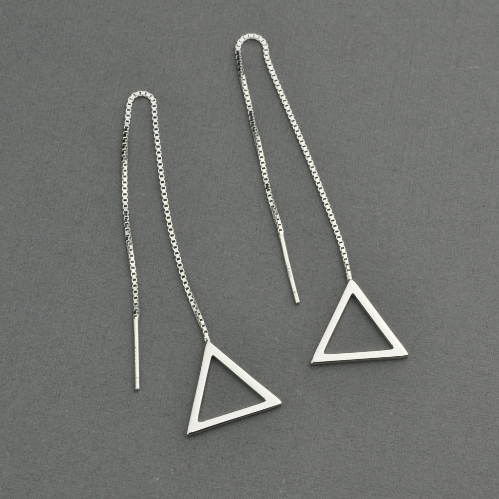 Triangle threaders chain earring