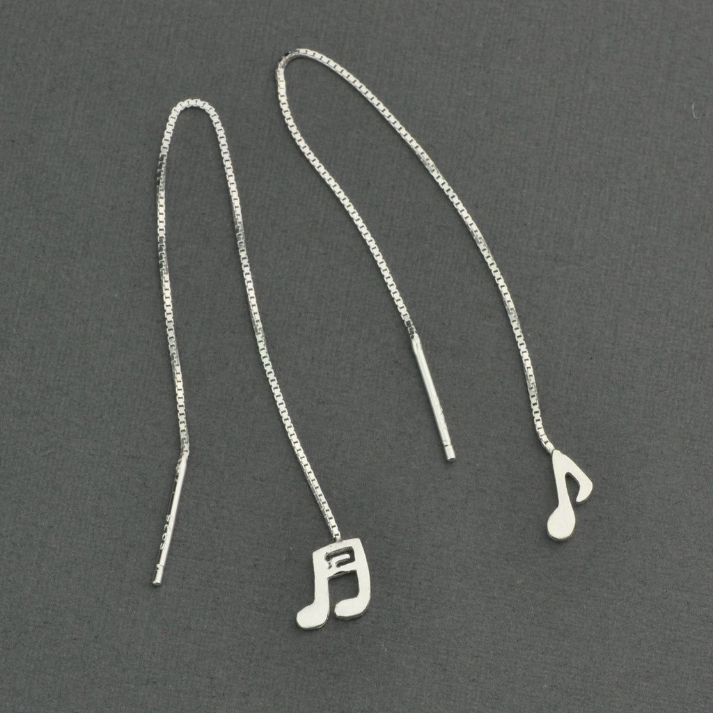 Music note threaders chain earring