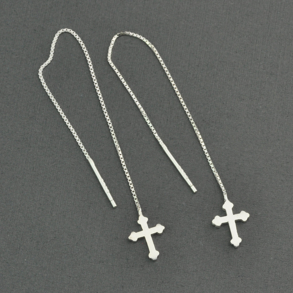Cross threaders chain earring