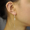 Cross threaders chain earring