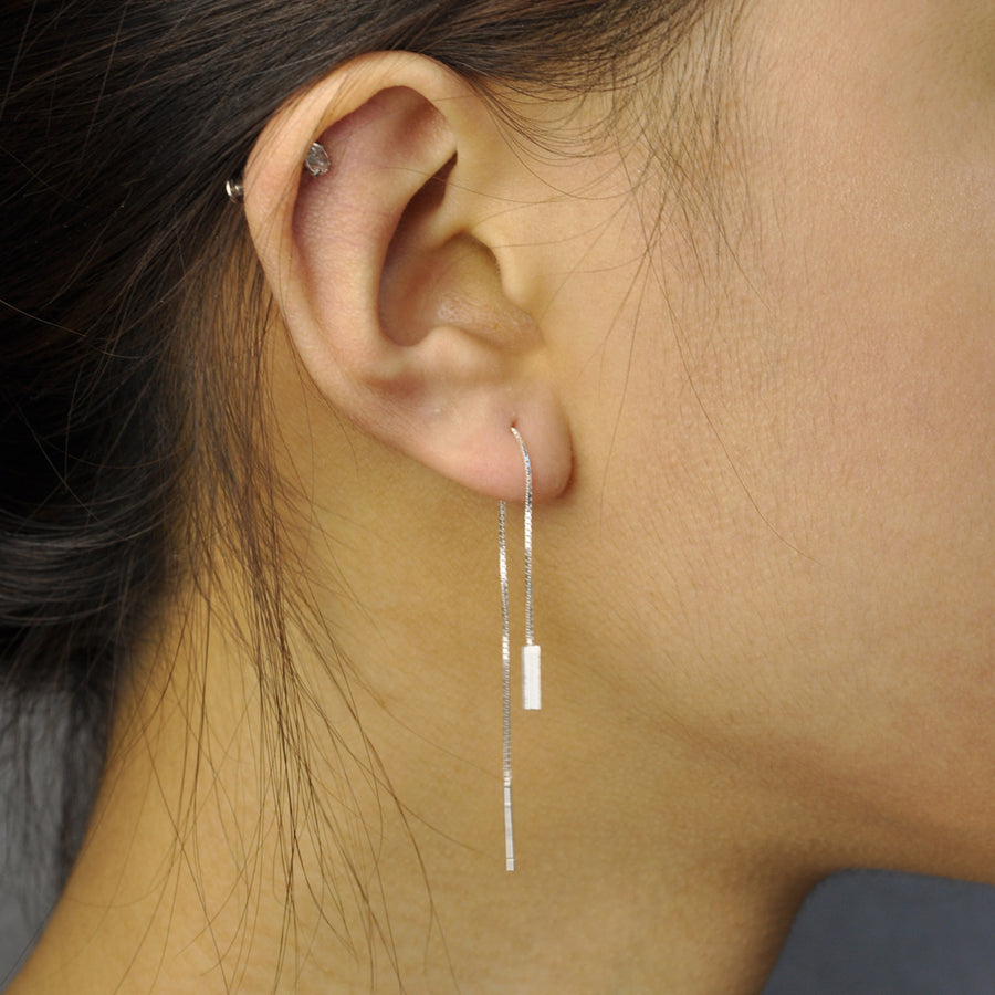 Bar threaders chain earring