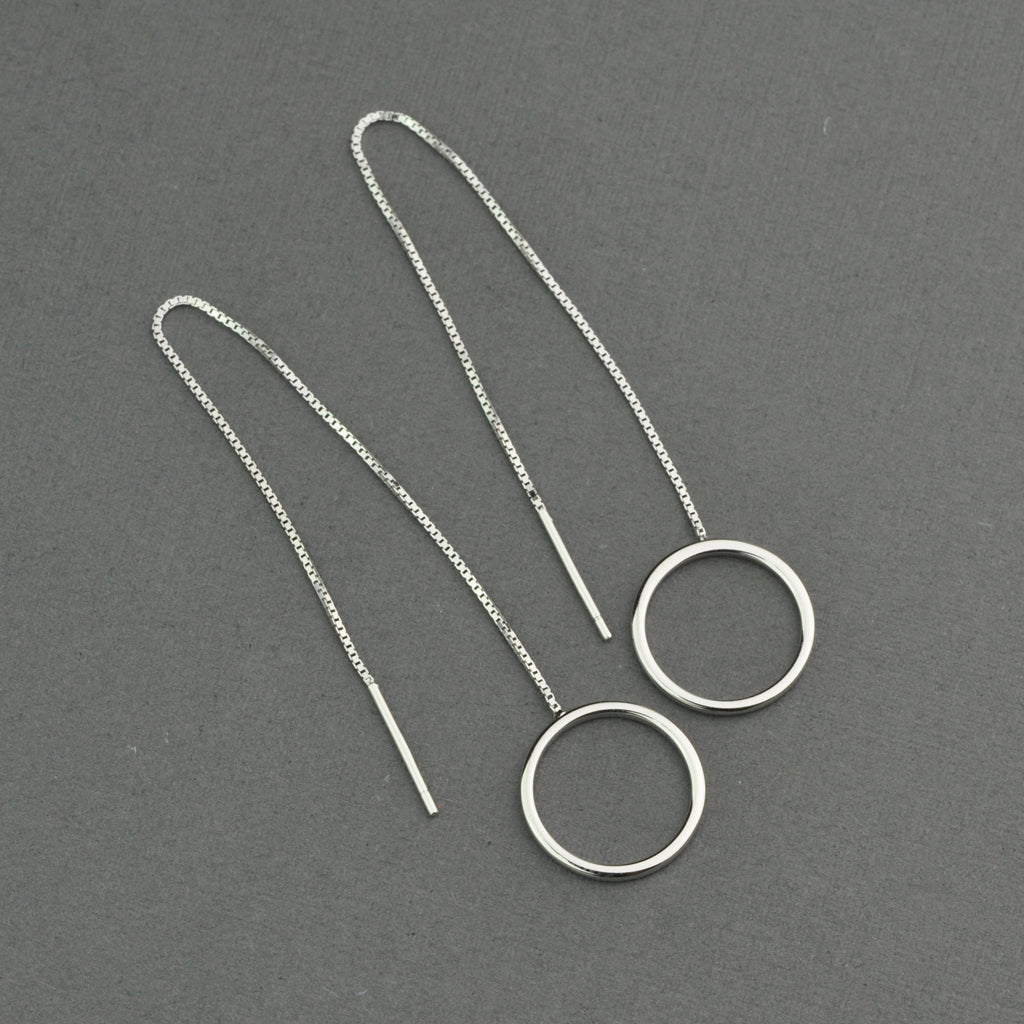 Circle threaders chain earring