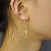 Moon and star threaders chain earring