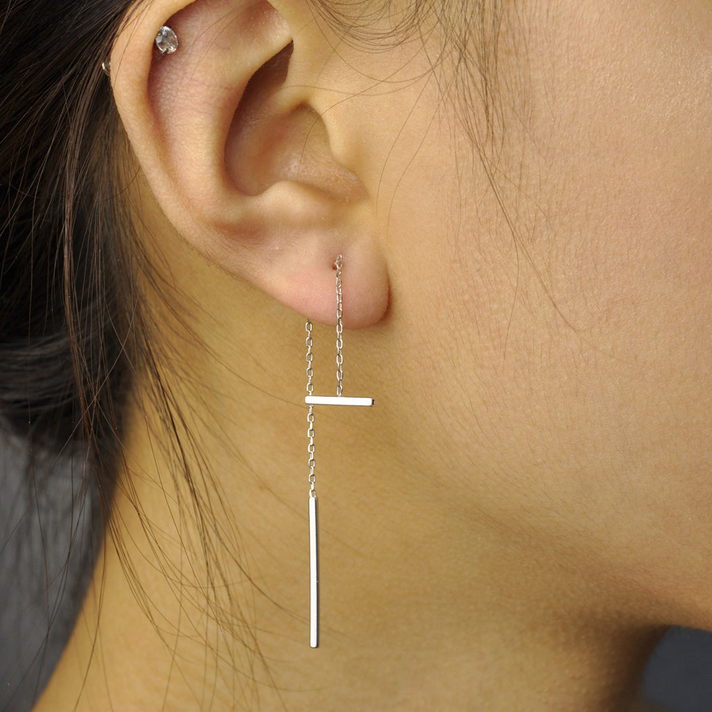 Bars chain earring