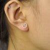 Shiny heart stud earring