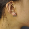 Modern 3D triangular pyramid stud earring