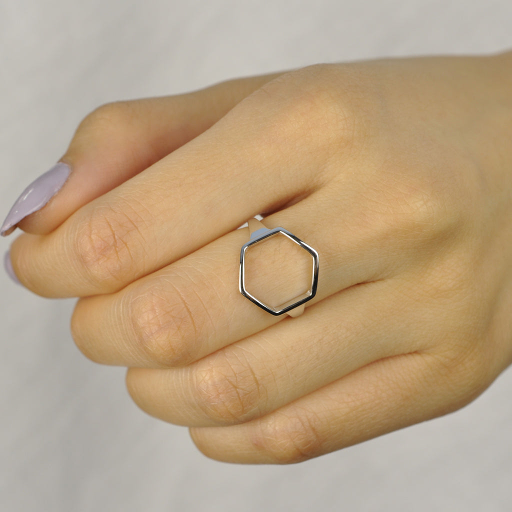 Geometrical hexagon ring