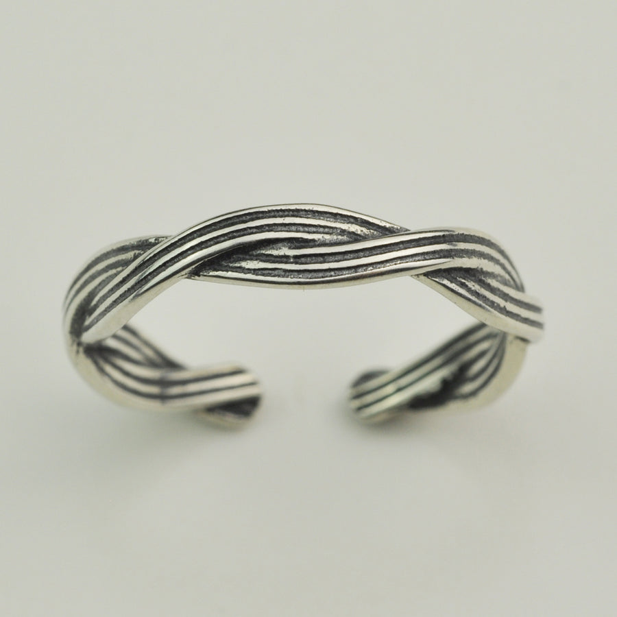 Midi braided sterling ring