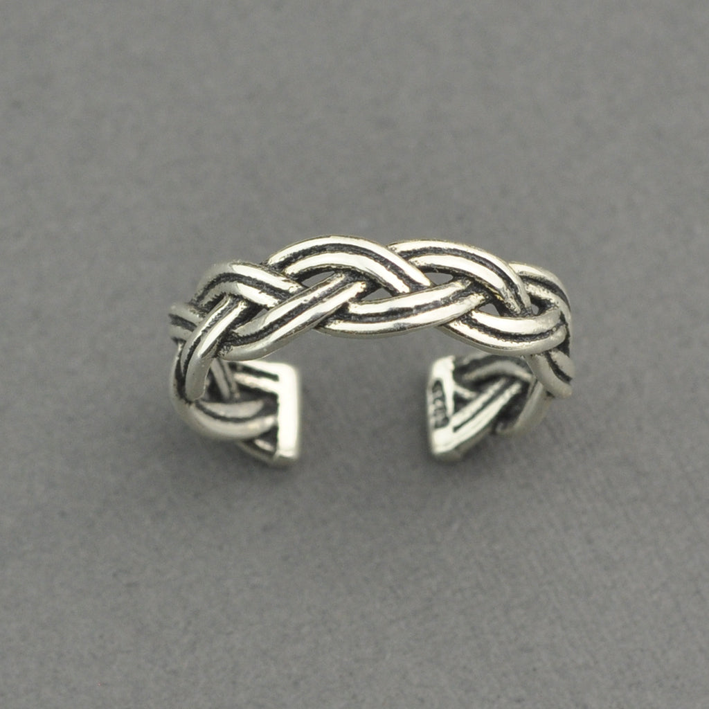 Twist braided sterling ring