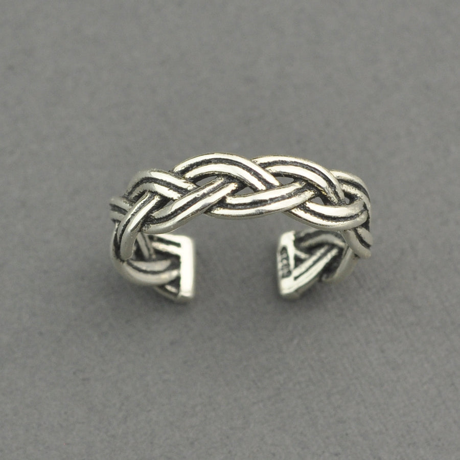 Twist braided sterling ring