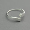Right and left cubic zirconia sterling silver ring