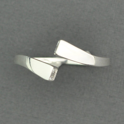 Right and left cubic zirconia sterling silver ring
