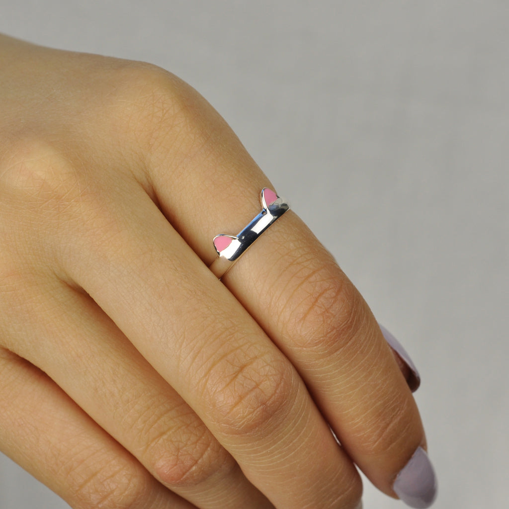 Cat ears cute hugging ring