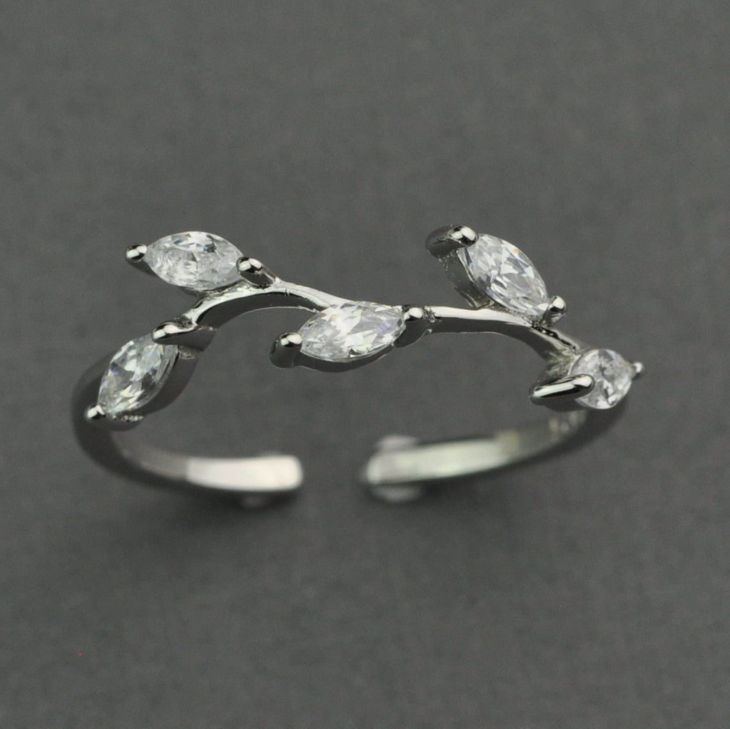 Olive leaves branch ring