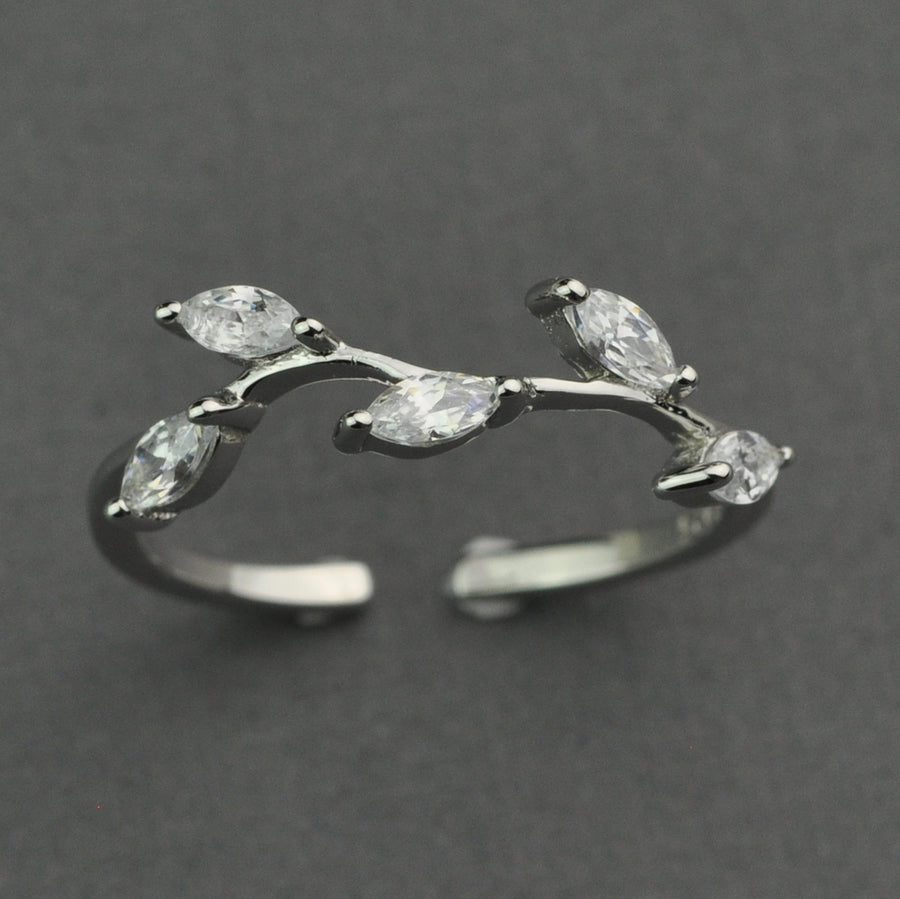 Olive leaves branch ring