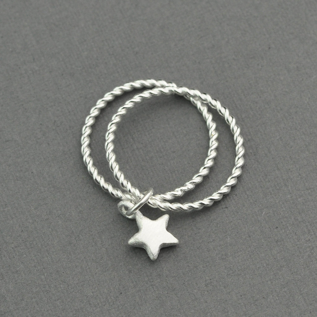Star double stacked Dangle ring