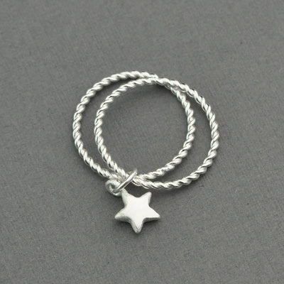 Star double stacked Dangle ring